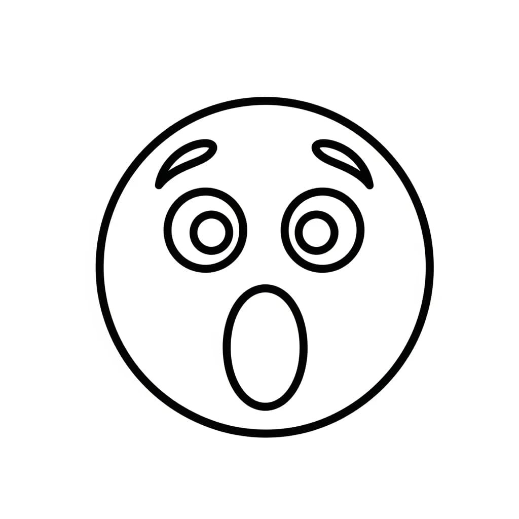 Emoji Zwart-witte kleurplaat van een vrolijke Emoji om zelf in te kleuren.