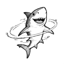 Haai Haai Kleurplaat