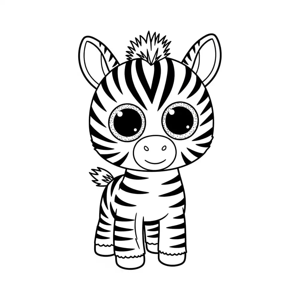 Ty Beanie Boo Kleurplaat van Ty Beanie Boo met een vrolijk en creatief thema om in te kleuren.