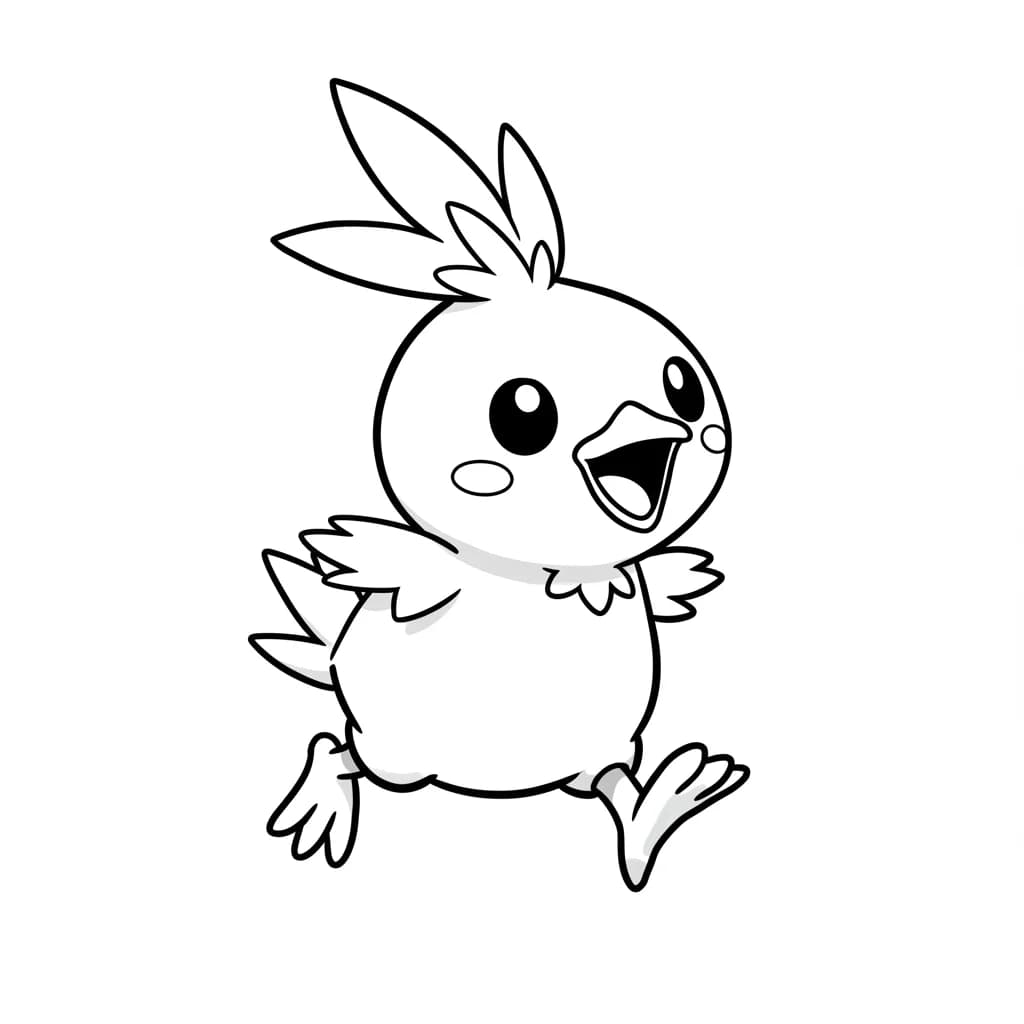 Pokemon Eenvoudige kleurplaat van Pokemon om zelf in te kleuren en gratis te printen.