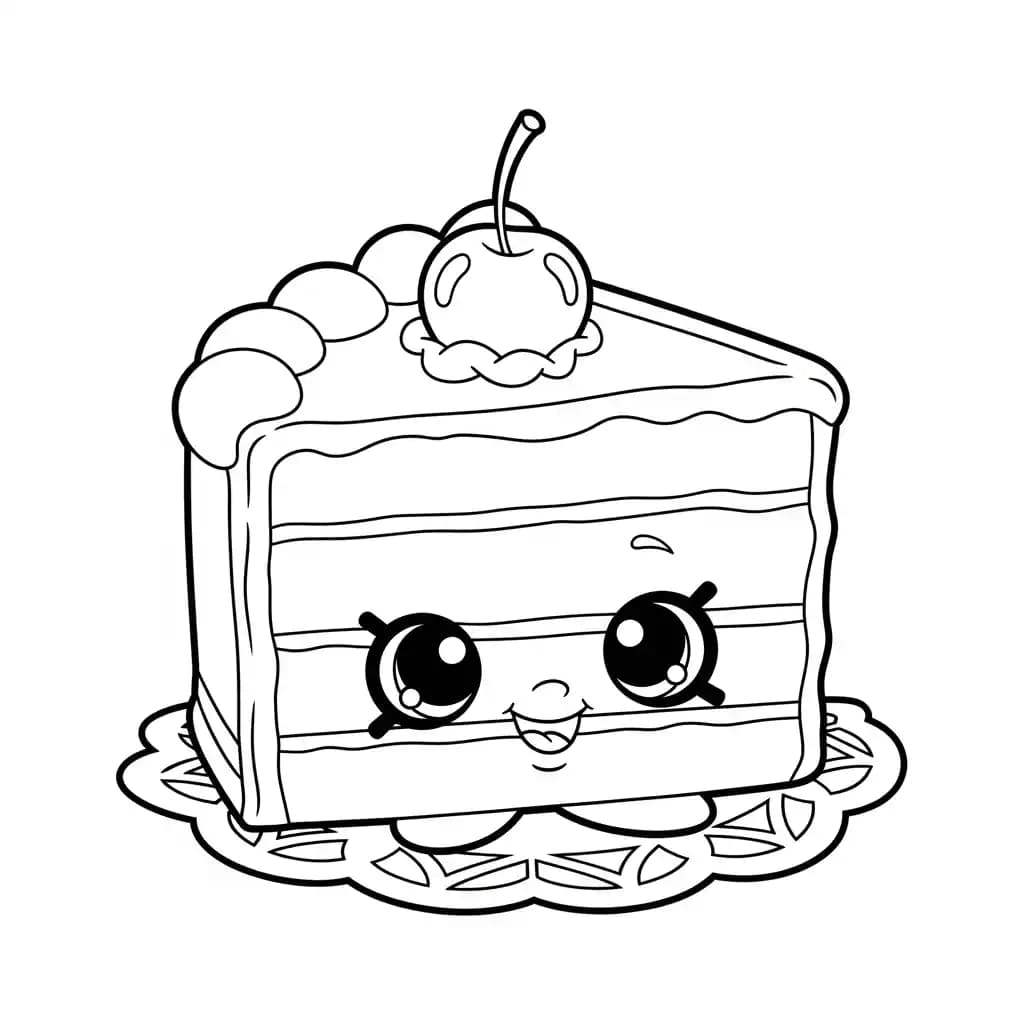 Shopkins Kleurplaat van Shopkins met een vrolijk en creatief thema om in te kleuren.