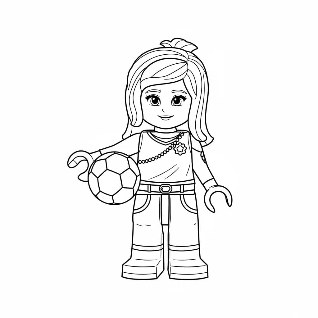 Lego Friends Kleurplaat van Lego Friends met vrolijke personages en creatieve details om in te kleuren.