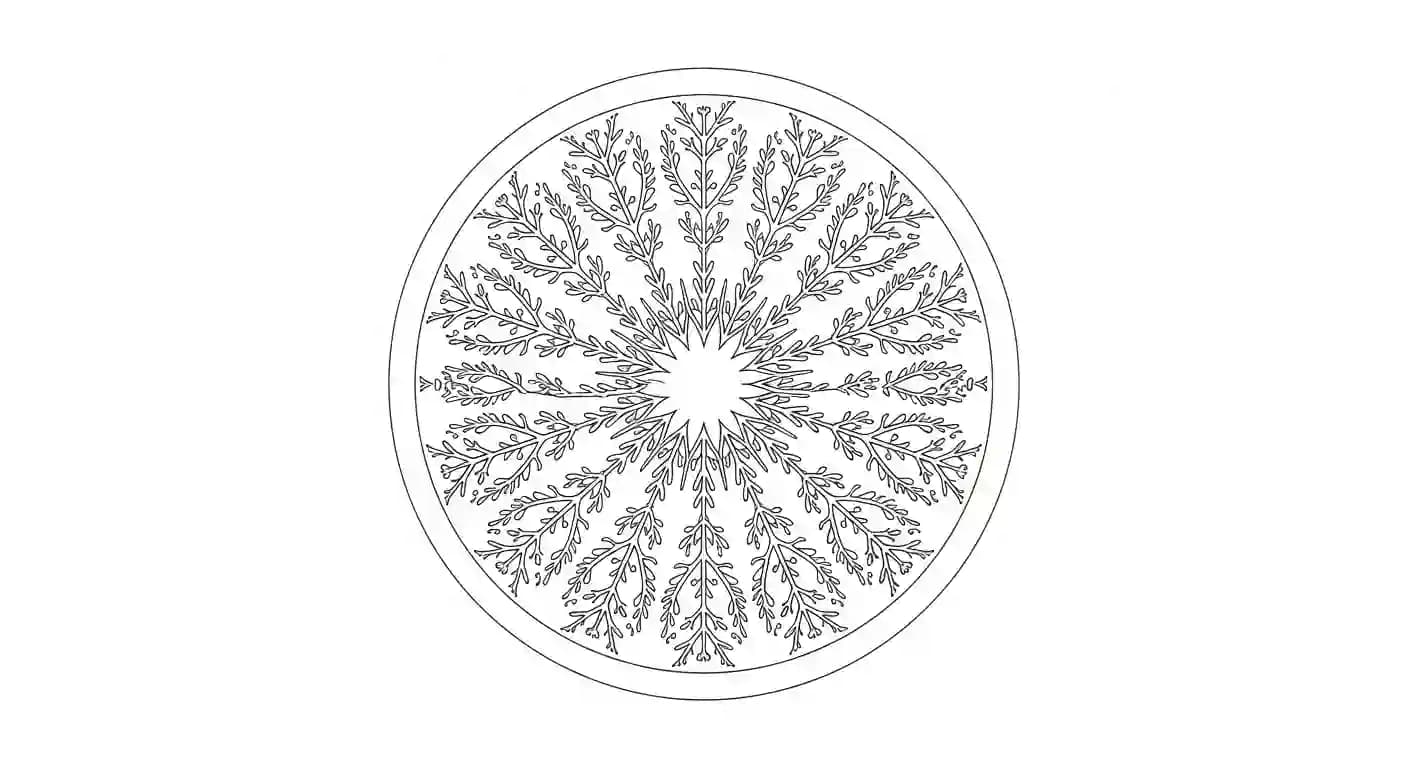 Mandala Gedetailleerde Mandala kleurplaat met sierlijke vormen om creatief in te kleuren.