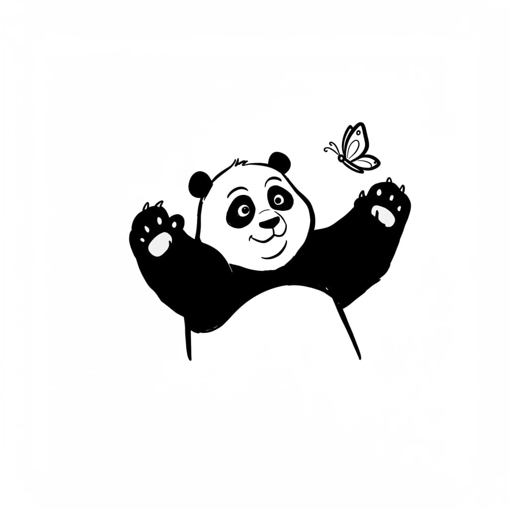 Kung Fu Panda Leuke kleurplaat van Kung Fu Panda met een vrolijke en actieve uitstraling.