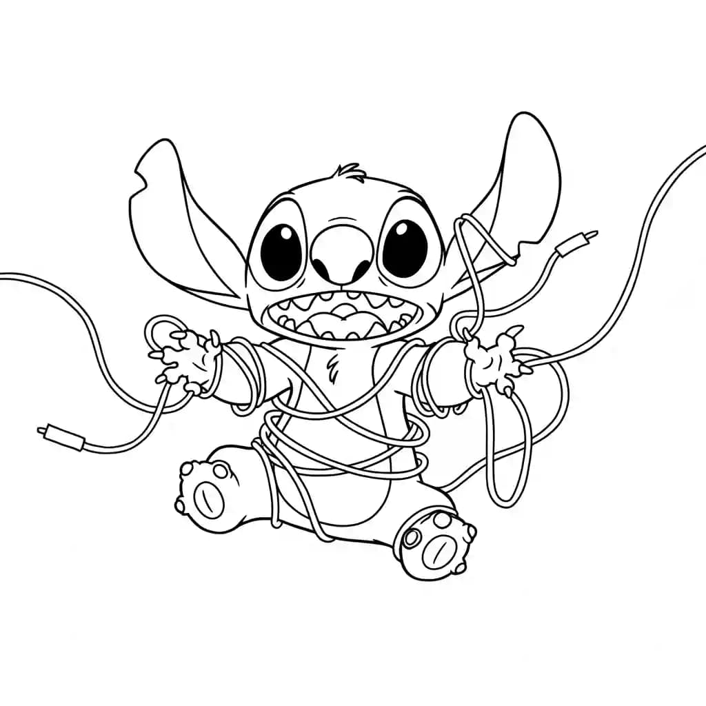 Stitch Kleurplaat van stitch om in te kleuren en gratis te printen