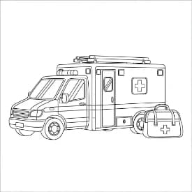 Ambulance Ambulance Kleurplaat