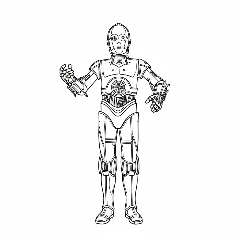 Star wars Kleurplaat van Star wars met een avontuurlijk en creatief thema om zelf in te kleuren.