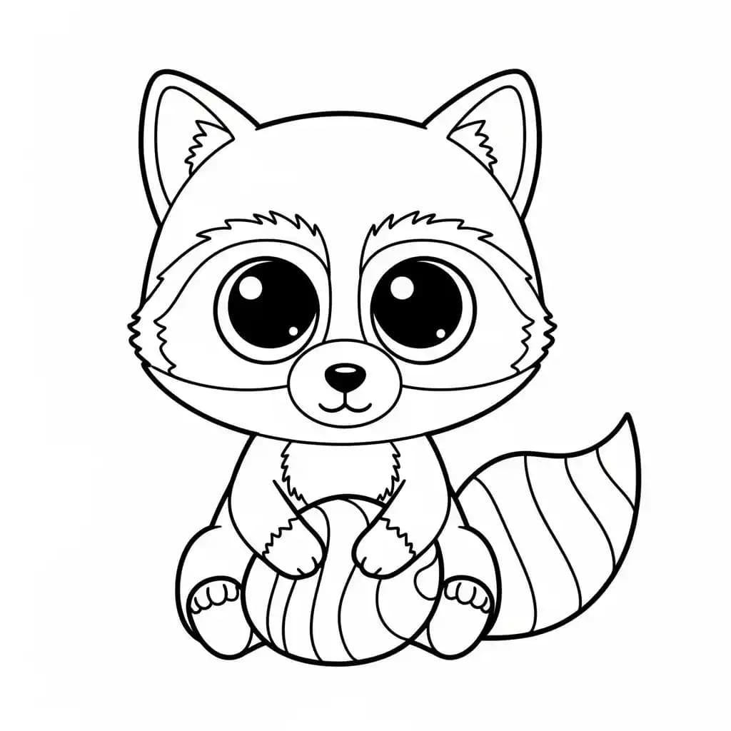 Ty Beanie Boo Kleurplaat van Ty Beanie Boo met een vrolijk en creatief thema om in te kleuren.