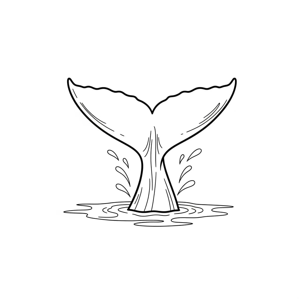 Walvis Kleurplaat van een Walvis die kinderen en volwassenen creatief kunnen inkleuren.