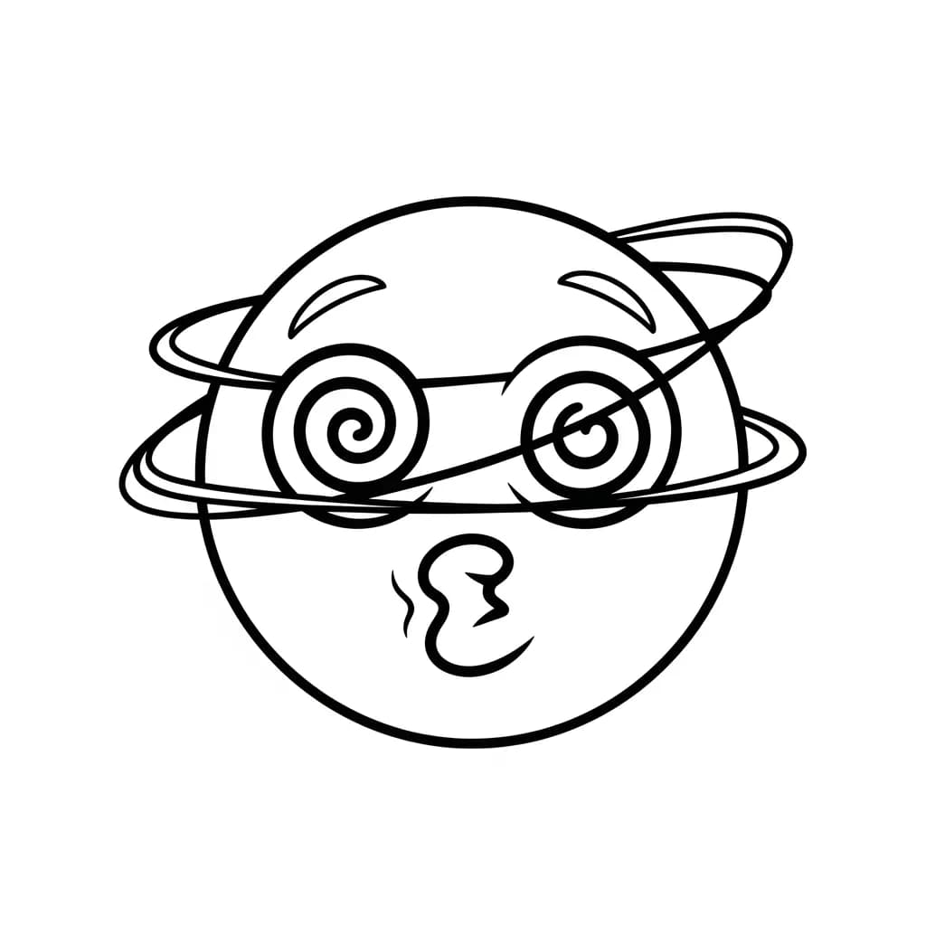 Emoji Lijntekening van een eenvoudige Emoji om zelf in te kleuren.