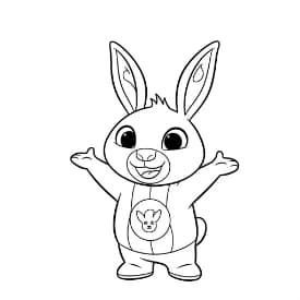 Bing Bunny Bing Bunny kleurplaat geschikt om creatief in te kleuren door kinderen en volwassenen.