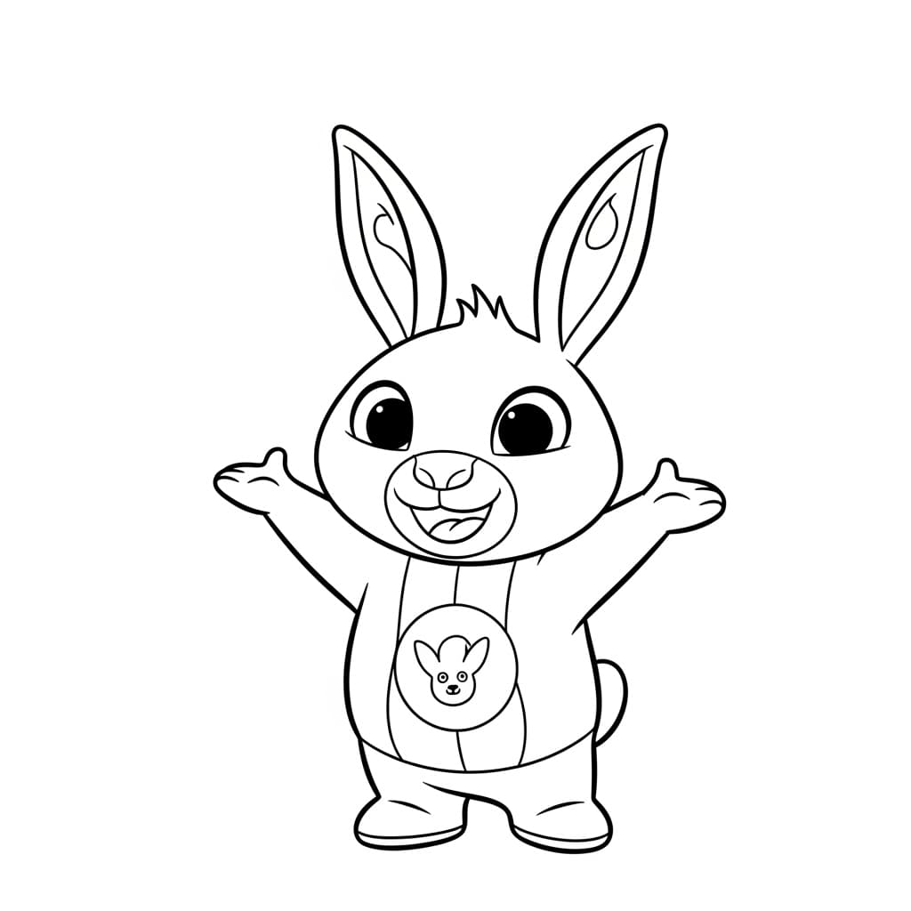 Bing Bunny Bing Bunny kleurplaat geschikt om creatief in te kleuren door kinderen en volwassenen.