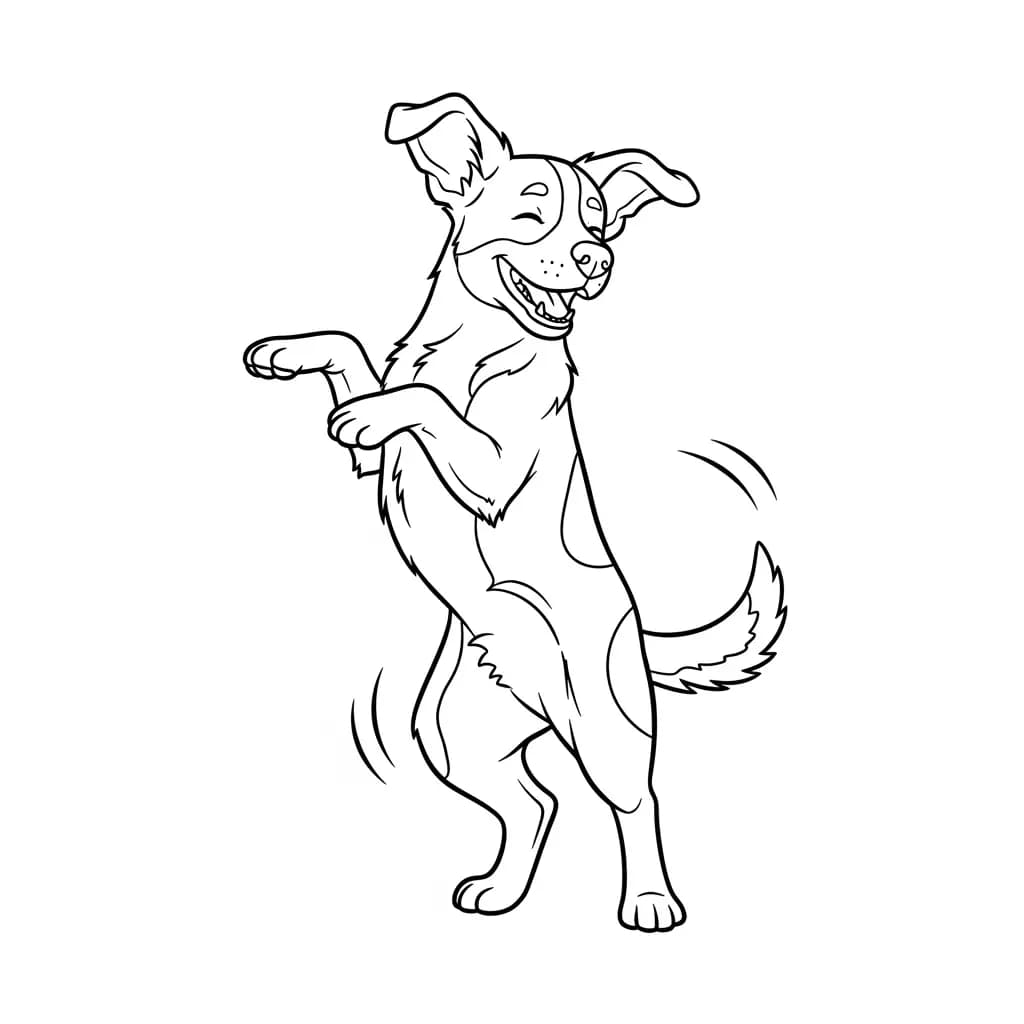 Hond Een schattige kleurplaat van een hond, klaar om ingekleurd te worden.