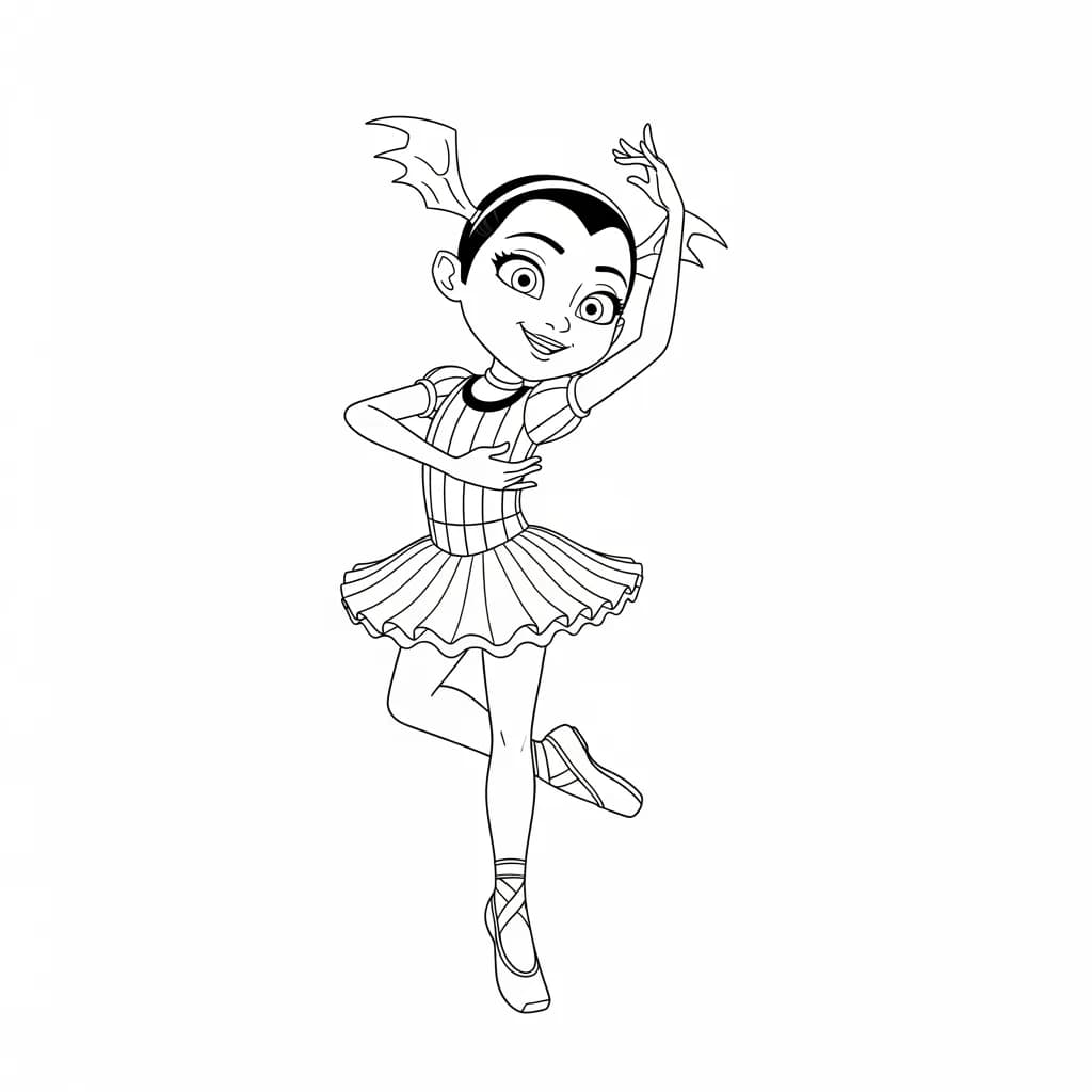 Vampirina Kleurplaat van Vampirina met een vrolijk en speels thema om in te kleuren.