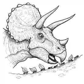 Dinosaurus Een schattige en eenvoudige dinosaurus kleurplaat om in te kleuren.