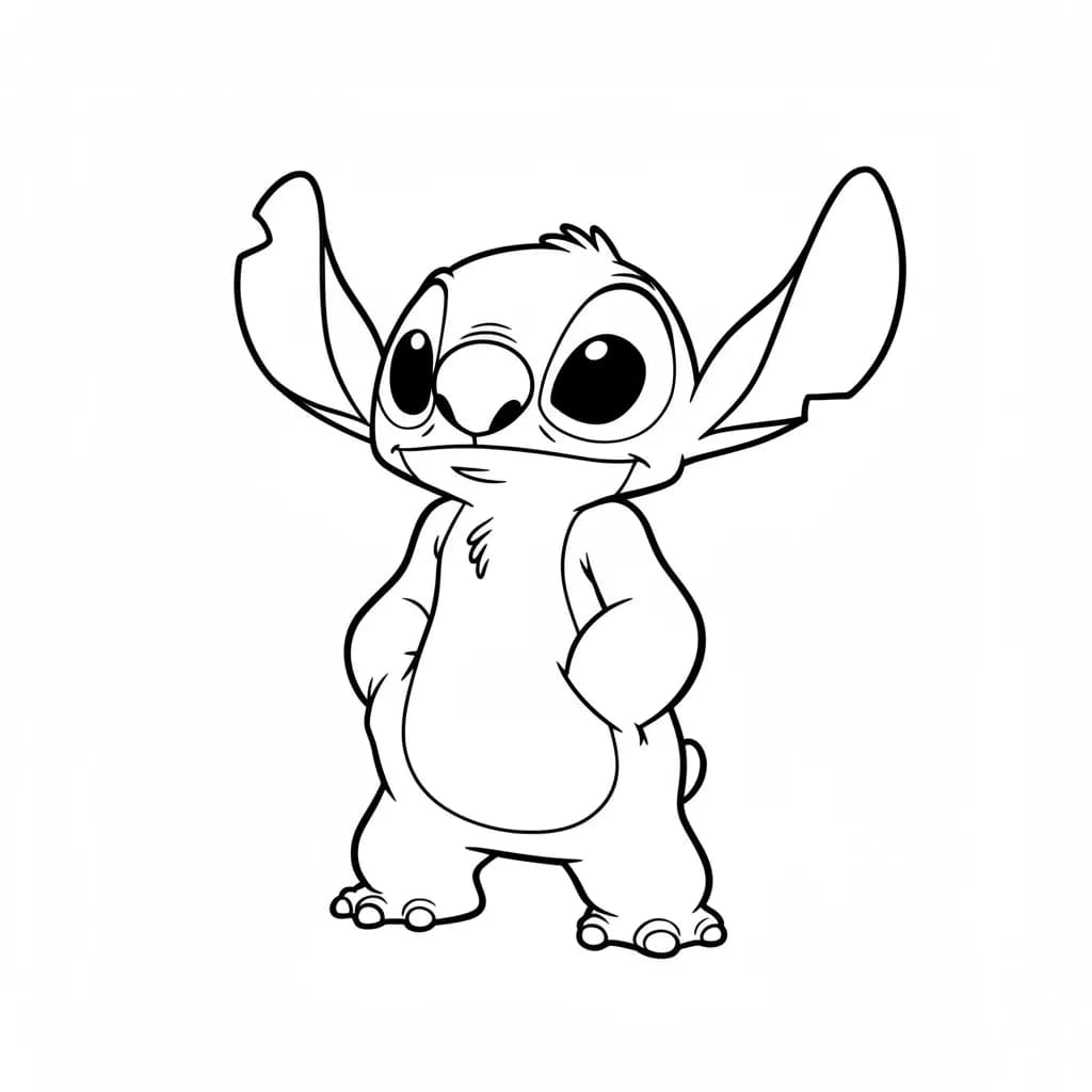 Stitch Kleurplaat van stitch om in te kleuren en gratis te printen