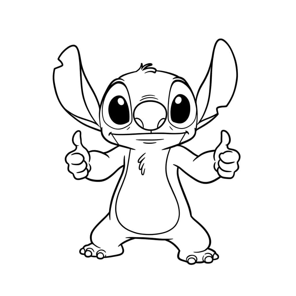 Stitch Kleurplaat van stitch om in te kleuren en gratis te printen