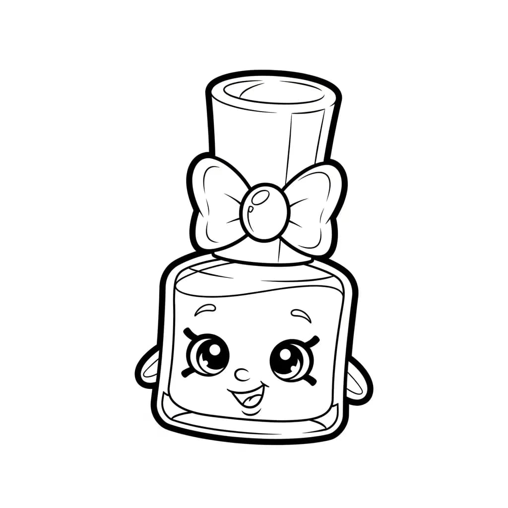 Shopkins Kleurplaat van Shopkins met een vrolijk en creatief thema om in te kleuren.