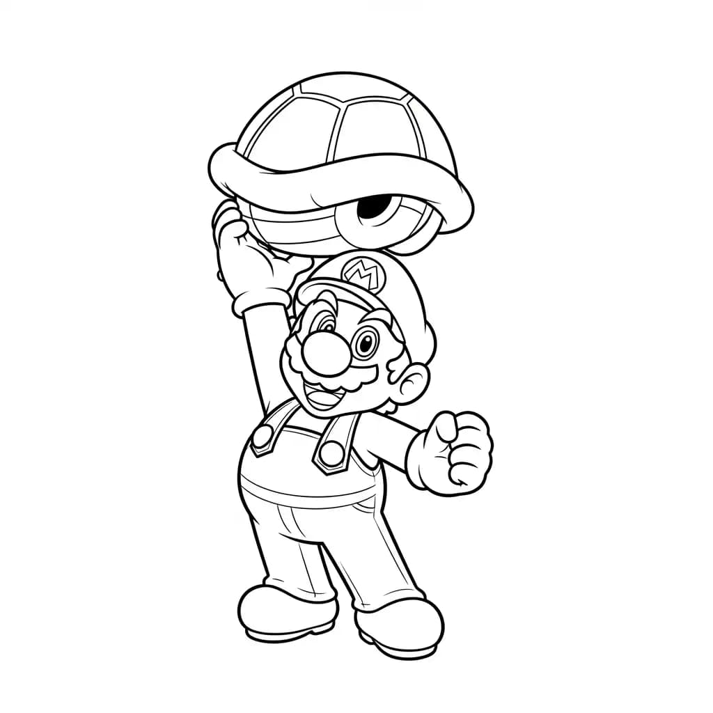 Mario Leuke kleurplaat van Mario om gratis te printen en creatief in te kleuren.