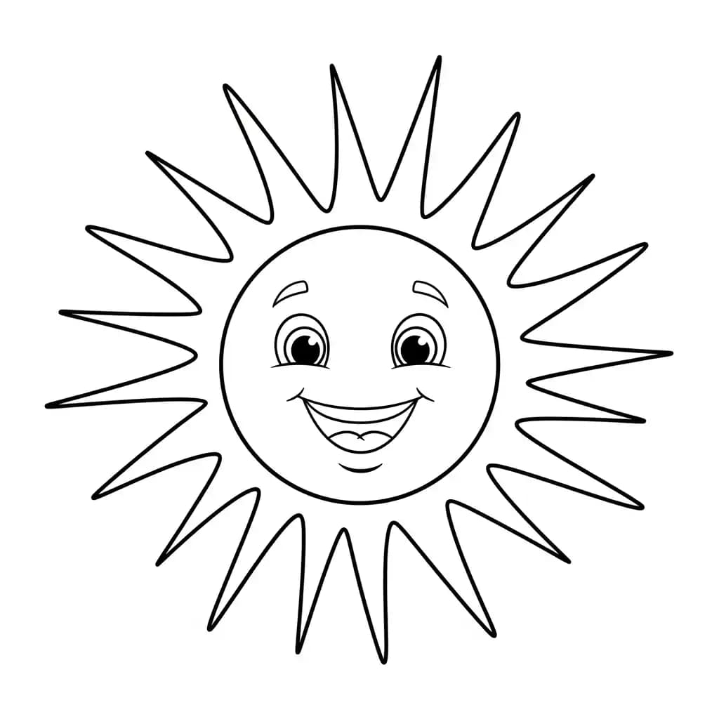 Zomer Kleurplaat van Zomer met een vrolijk en zomers thema om creatief in te kleuren.