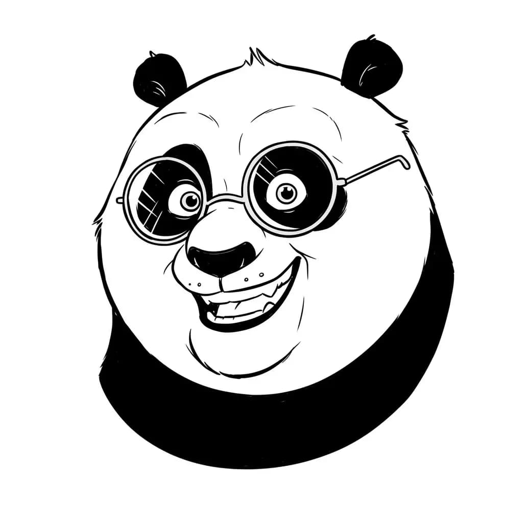 Kung Fu Panda Leuke kleurplaat van Kung Fu Panda met een vrolijke en actieve uitstraling.