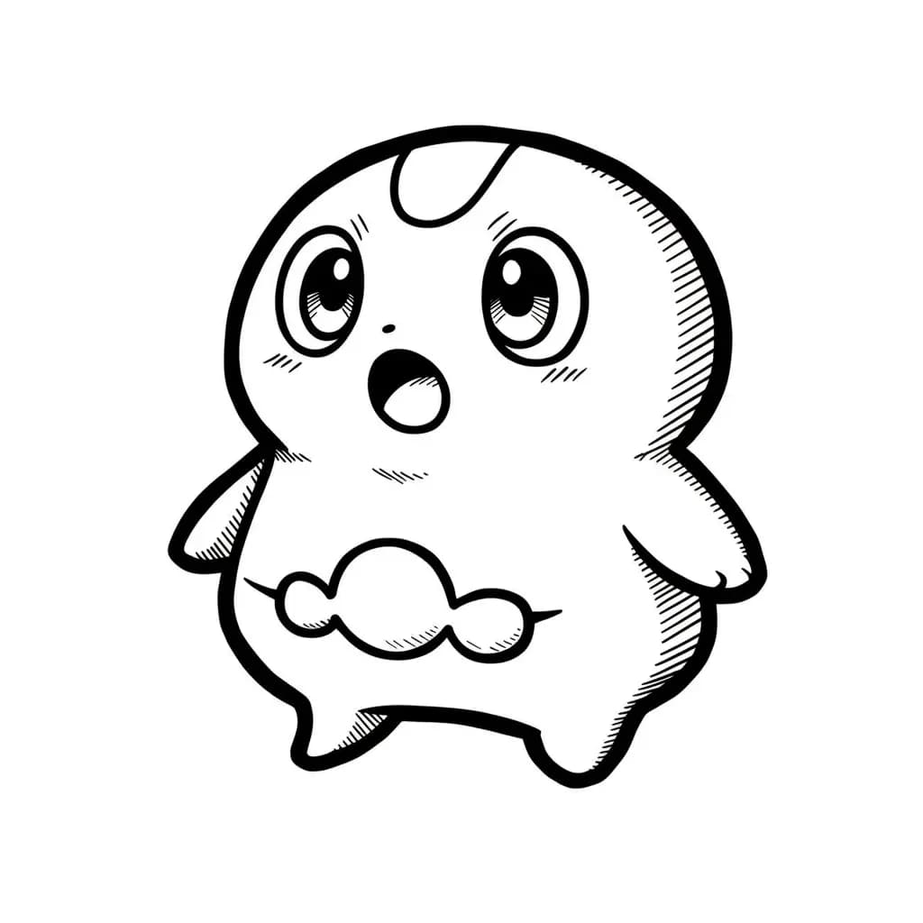 Pokemon Eenvoudige kleurplaat van Pokemon om zelf in te kleuren en gratis te printen.