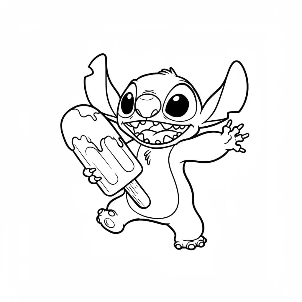 Stitch Kleurplaat van stitch om in te kleuren en gratis te printen