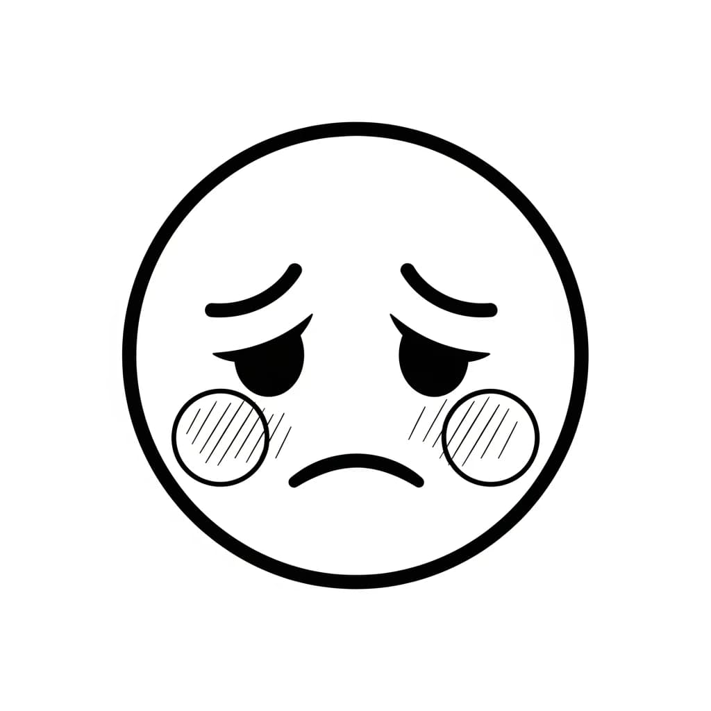 Emoji Lijntekening van een eenvoudige Emoji om zelf in te kleuren.