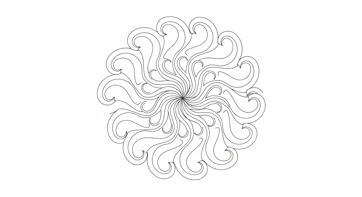 Mandala Kleurplaat van een sierlijke Mandala met decoratieve patronen om in te kleuren.