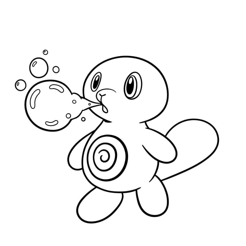 Pokemon Eenvoudige kleurplaat van Pokemon om zelf in te kleuren en gratis te printen.