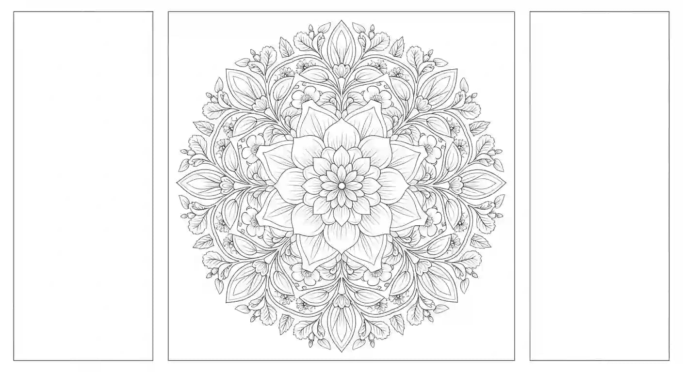 Mandala Mooie Mandala kleurplaat met symmetrische vormen om in te kleuren.