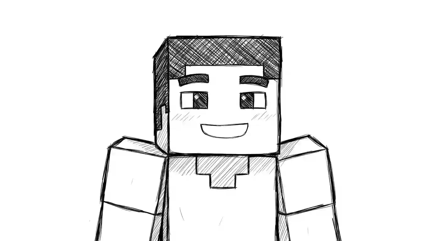 Minecraft Kleurplaat van Minecraft met bekende figuren en avontuurlijke elementen om zelf in te kleuren.