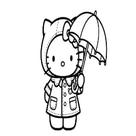 hello kitty Kleurplaat van hello kitty in een vrolijk en creatief thema om zelf in te kleuren.