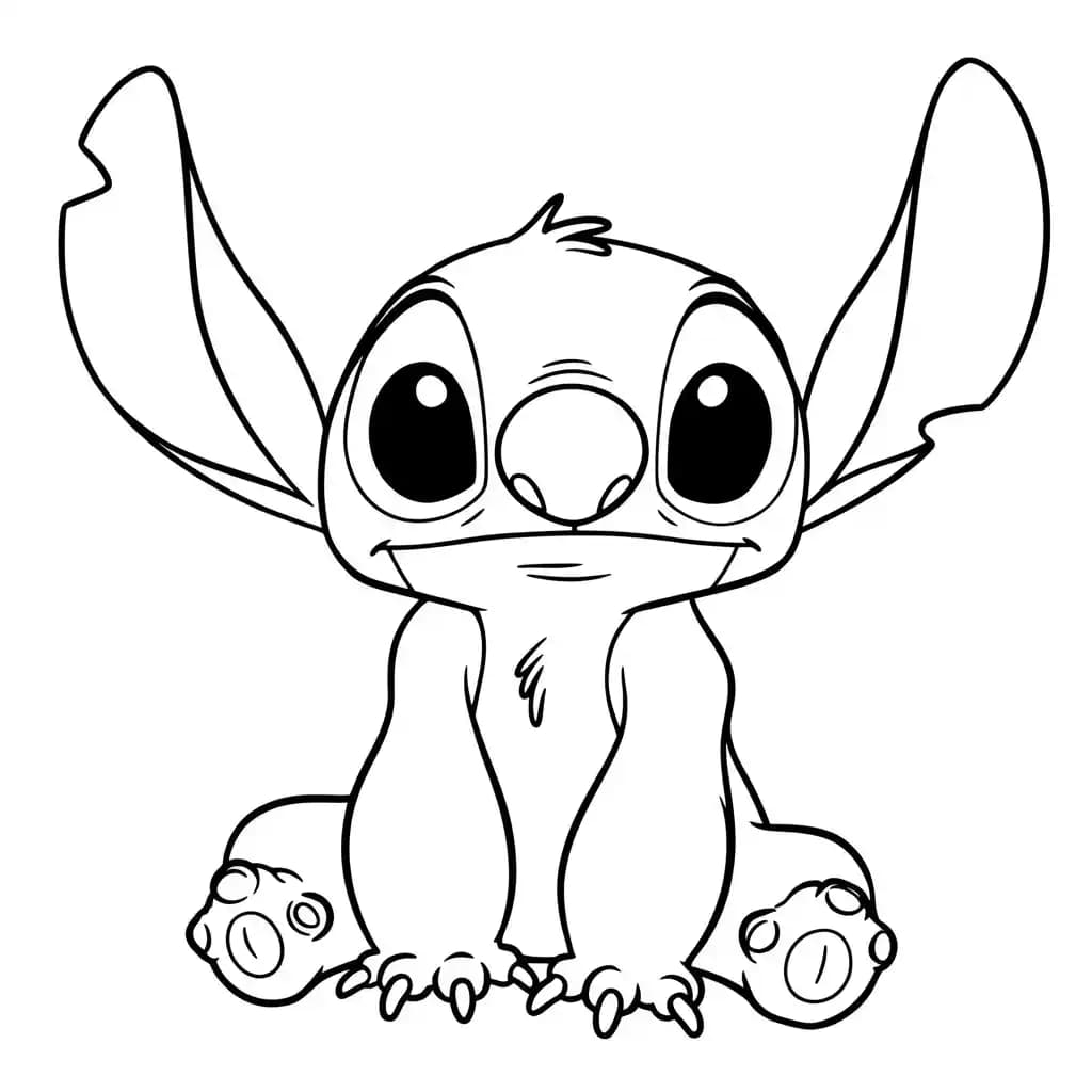 Stitch Kleurplaat van stitch om in te kleuren en gratis te printen