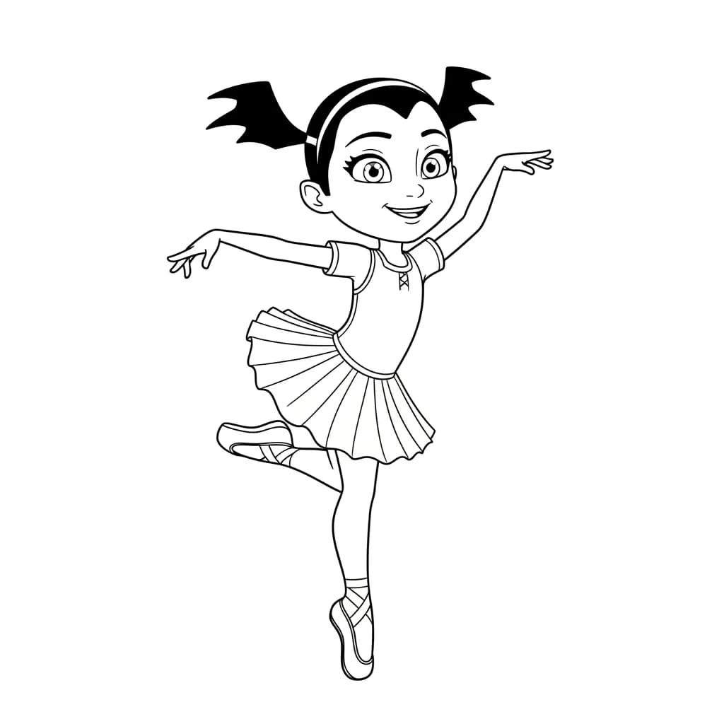 Vampirina Kleurplaat van Vampirina met een vrolijk en speels thema om in te kleuren.