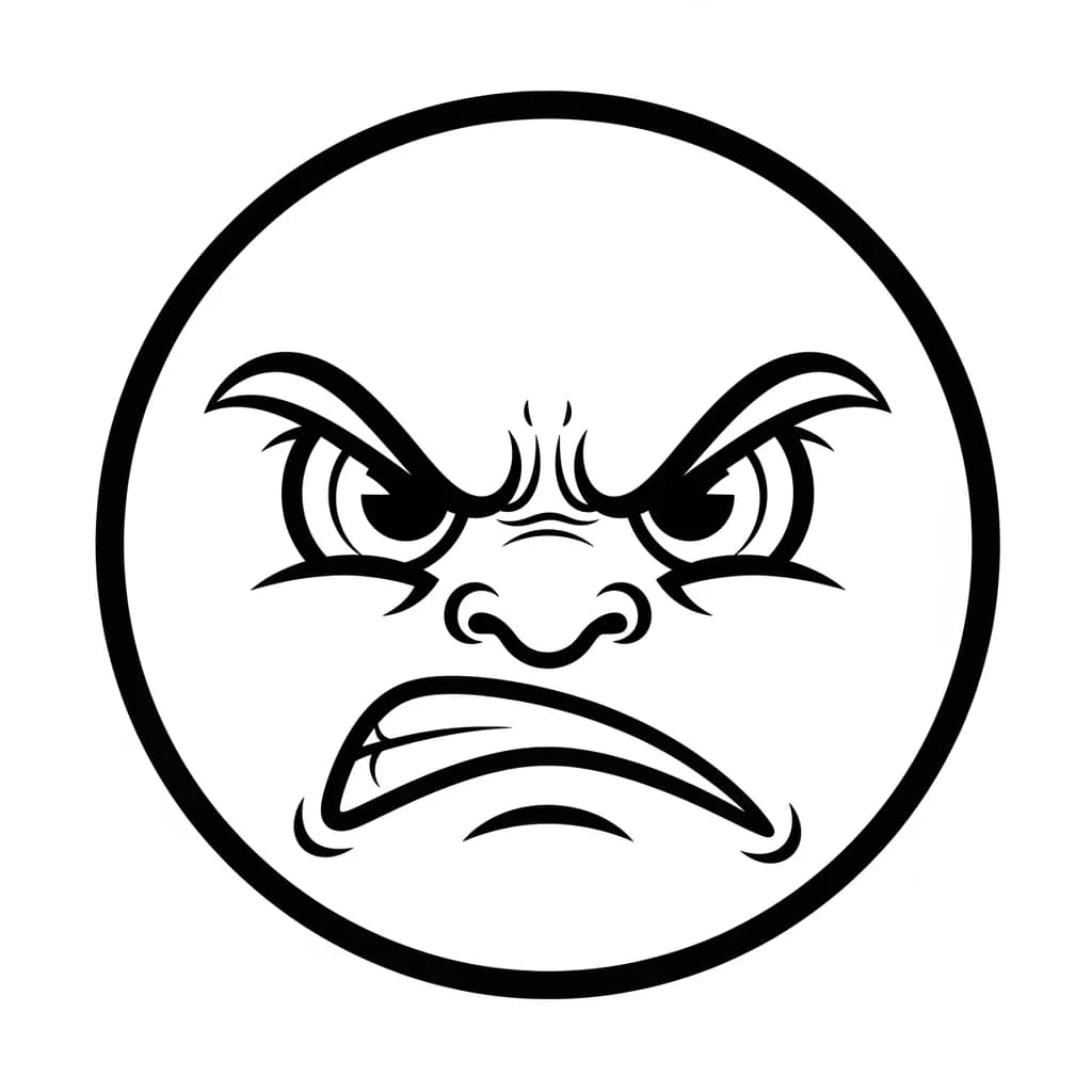 Emoji Kleurplaat van een eenvoudige Emoji-lijntekening om zelf creatief in te kleuren.