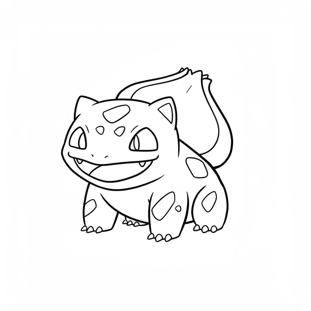 Pokemon Eenvoudige kleurplaat van Pokemon om zelf in te kleuren en gratis te printen.