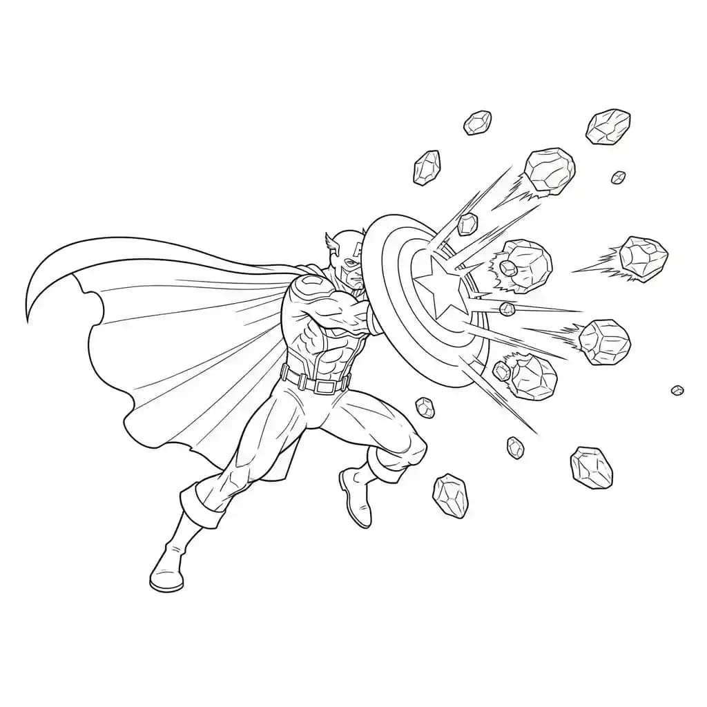Superheld Kleurplaat van een superheld met stoer en avontuurlijk thema om in te kleuren.