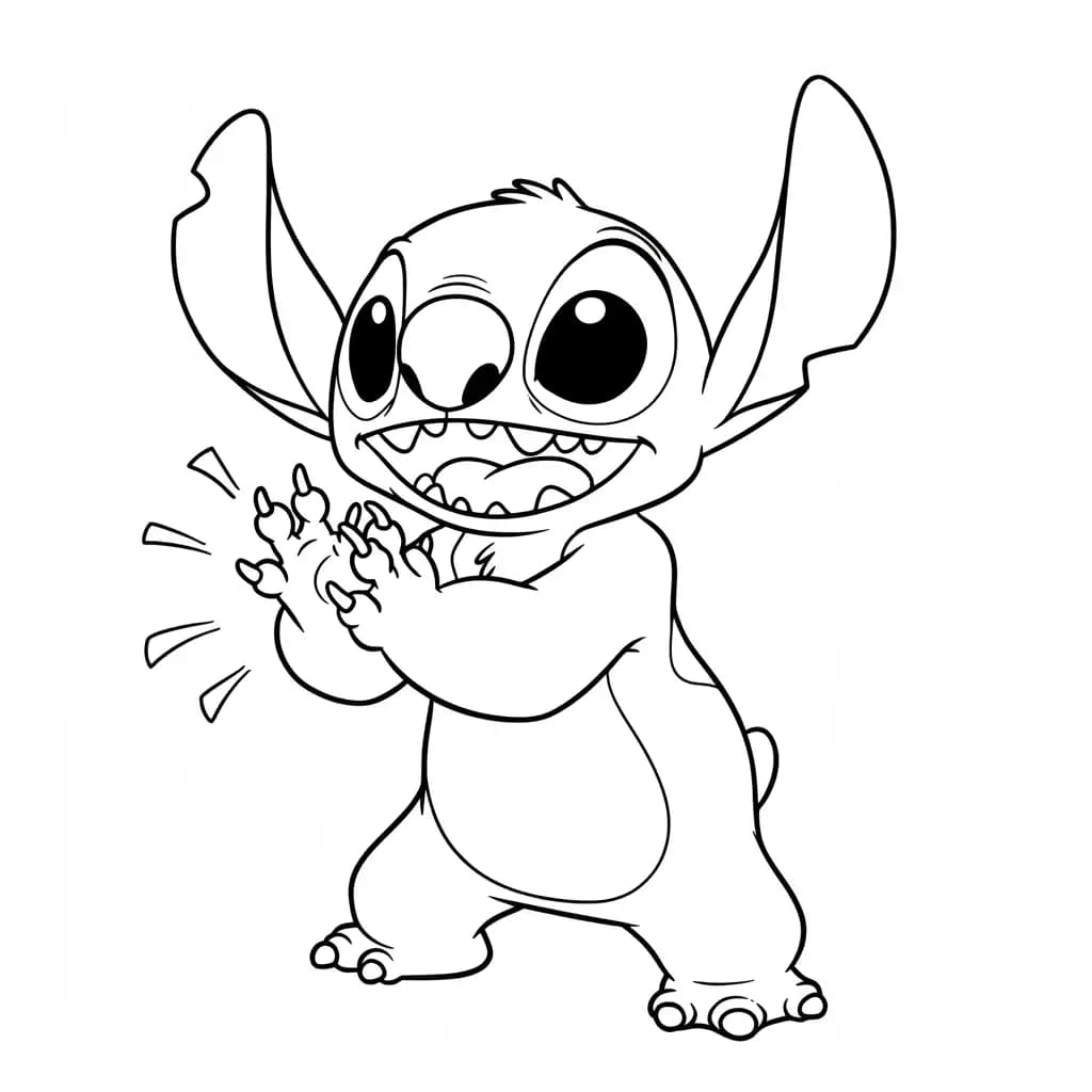 Stitch Kleurplaat van stitch om in te kleuren en gratis te printen