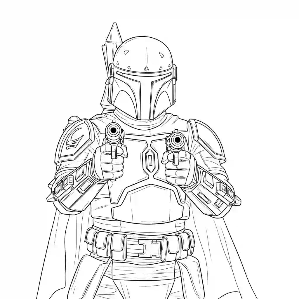 Star wars Kleurplaat van Star wars met een avontuurlijk en creatief thema om zelf in te kleuren.