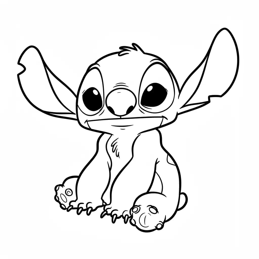 Stitch Kleurplaat van stitch om in te kleuren en gratis te printen