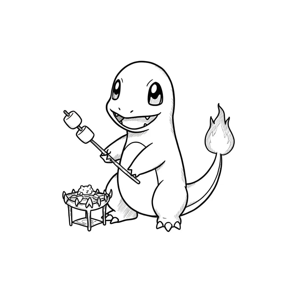 Pokemon Eenvoudige kleurplaat van Pokemon om zelf in te kleuren en gratis te printen.