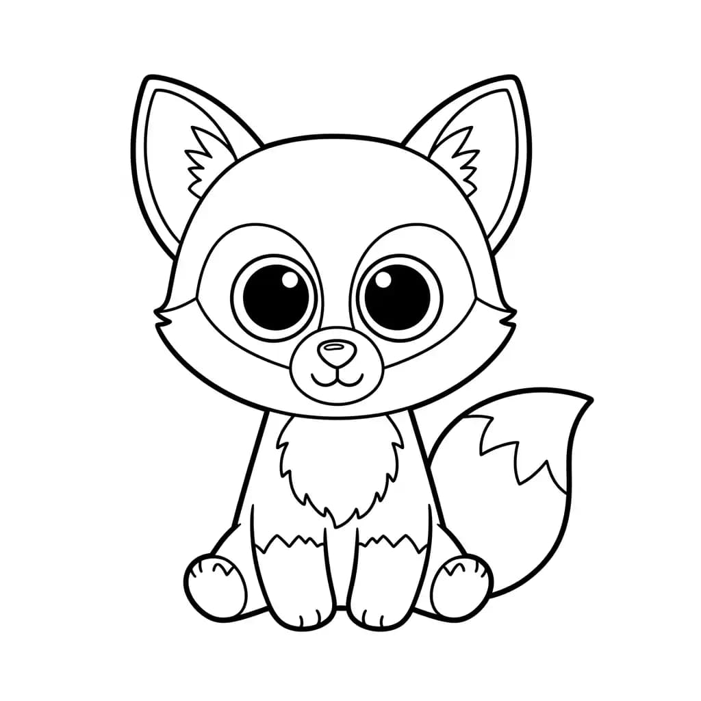 Ty Beanie Boo Kleurplaat van Ty Beanie Boo met een vrolijk en creatief thema om in te kleuren.