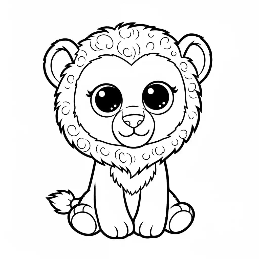 Ty Beanie Boo Kleurplaat van Ty Beanie Boo met een vrolijk en creatief thema om in te kleuren.
