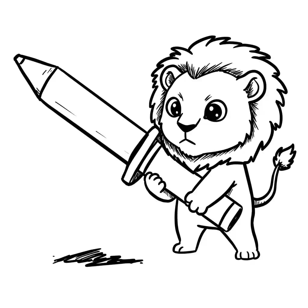 Lion King Kleurplaat van Lion King met een vrolijke savannesetting om creatief in te kleuren.