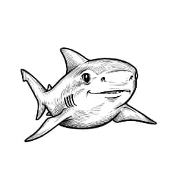 Haai Kleurplaat Leuke kleurplaat van een Haai om thuis te printen en in te kleuren.