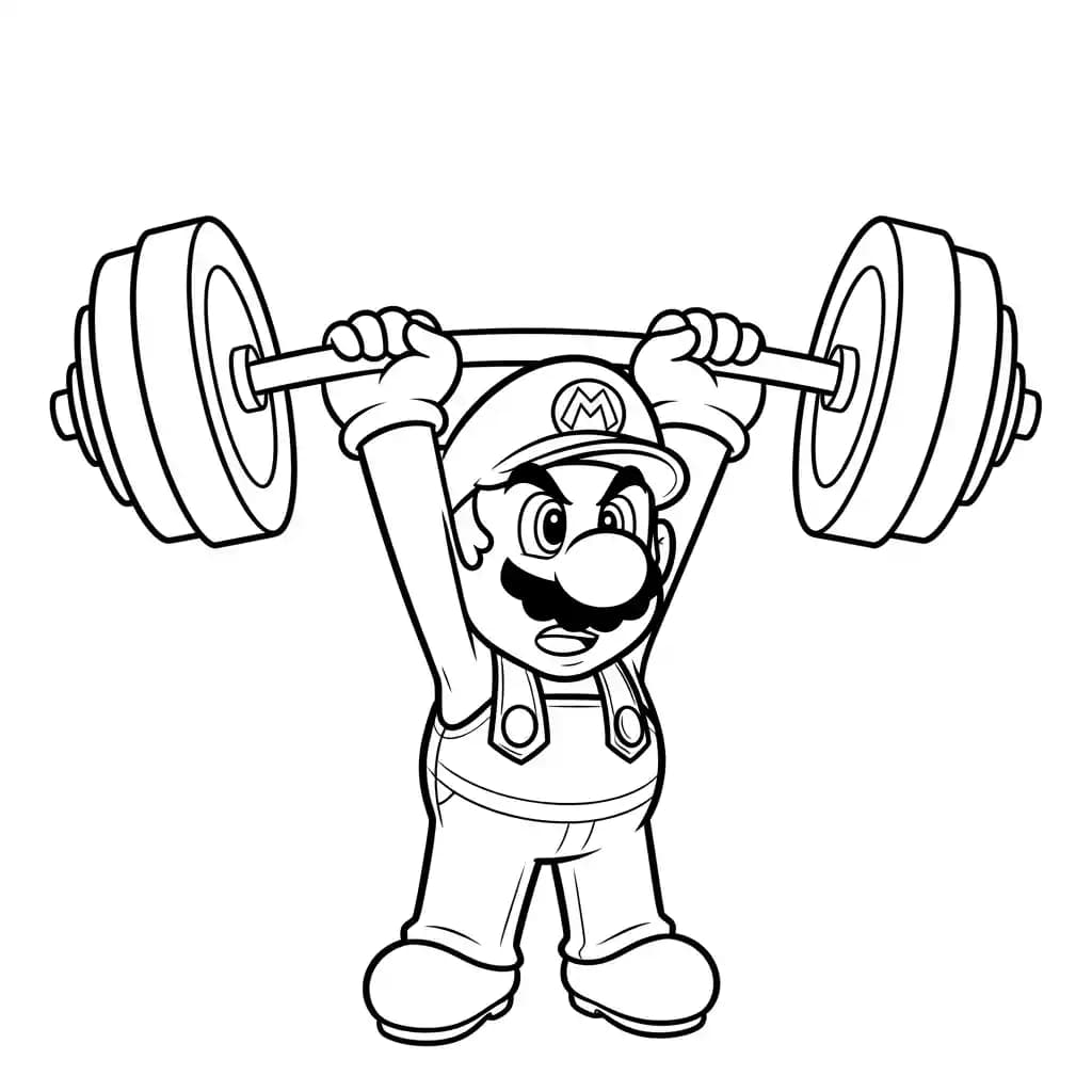 Mario Leuke kleurplaat van Mario om gratis te printen en creatief in te kleuren.