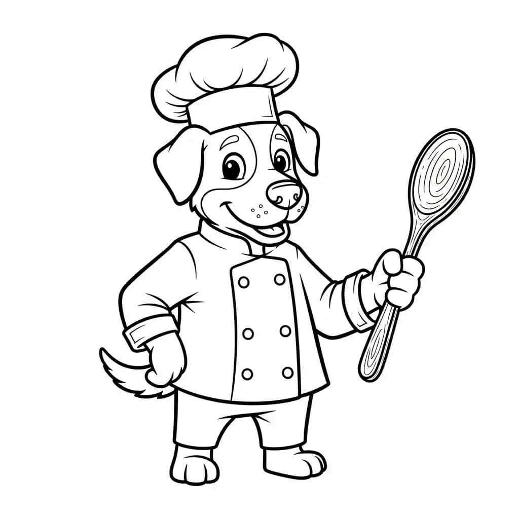 Hond Een schattige kleurplaat van een hond, klaar om ingekleurd te worden.