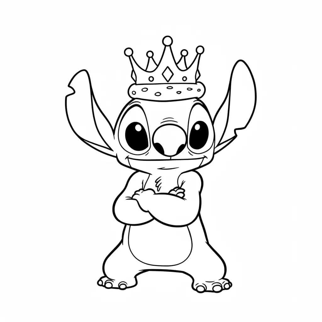Stitch Kleurplaat van stitch om in te kleuren en gratis te printen
