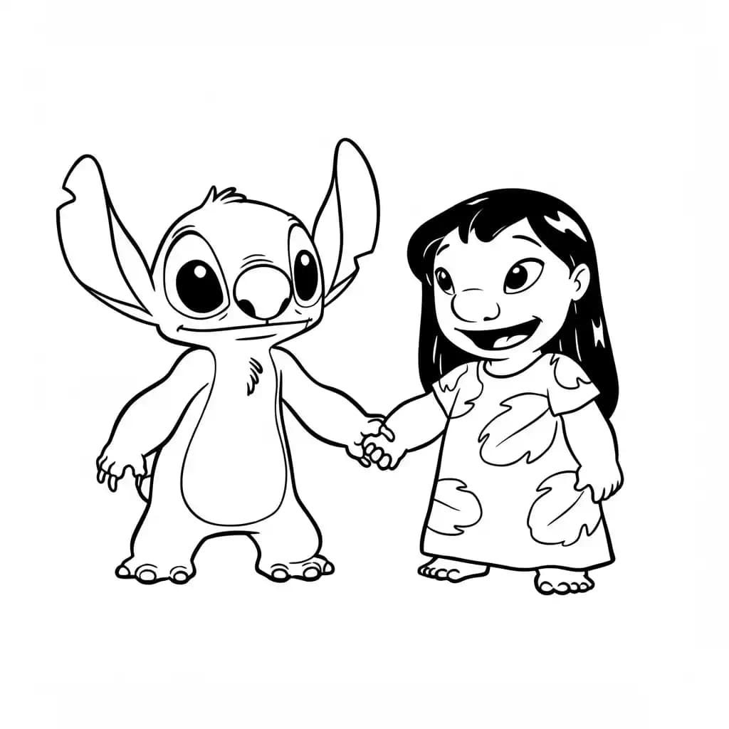 Stitch Kleurplaat van stitch om in te kleuren en gratis te printen